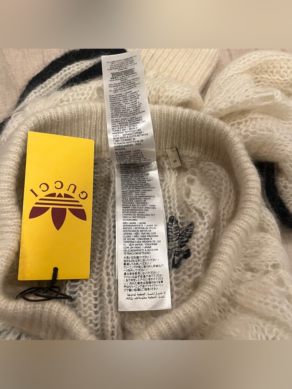 $2150 Gucci X Adidas Wool Mohair Knit Jogger w Removable Silk Shorts, Medium - Picture 12 of 15